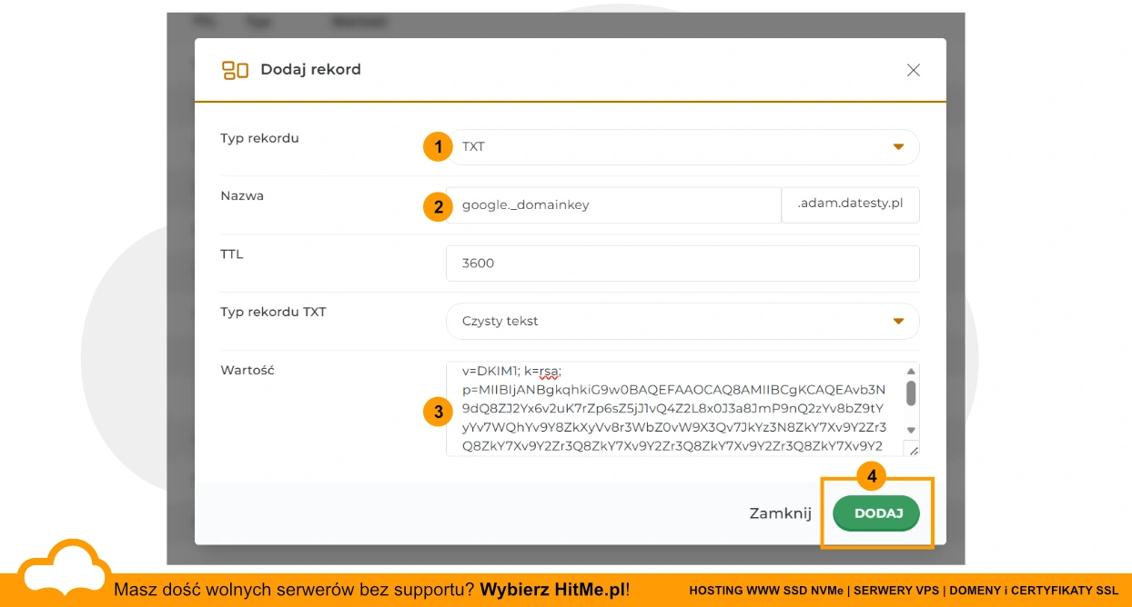 DirectAdmin zarządzanie DNS 