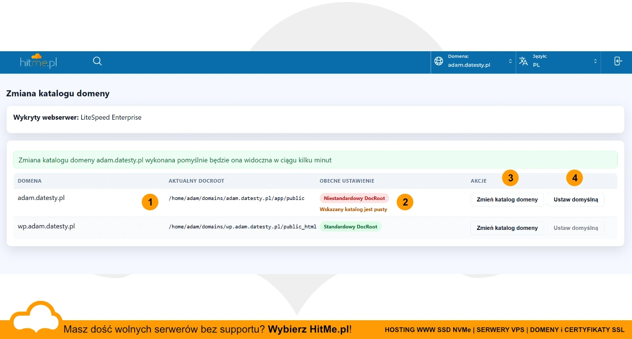 docroot directadmin