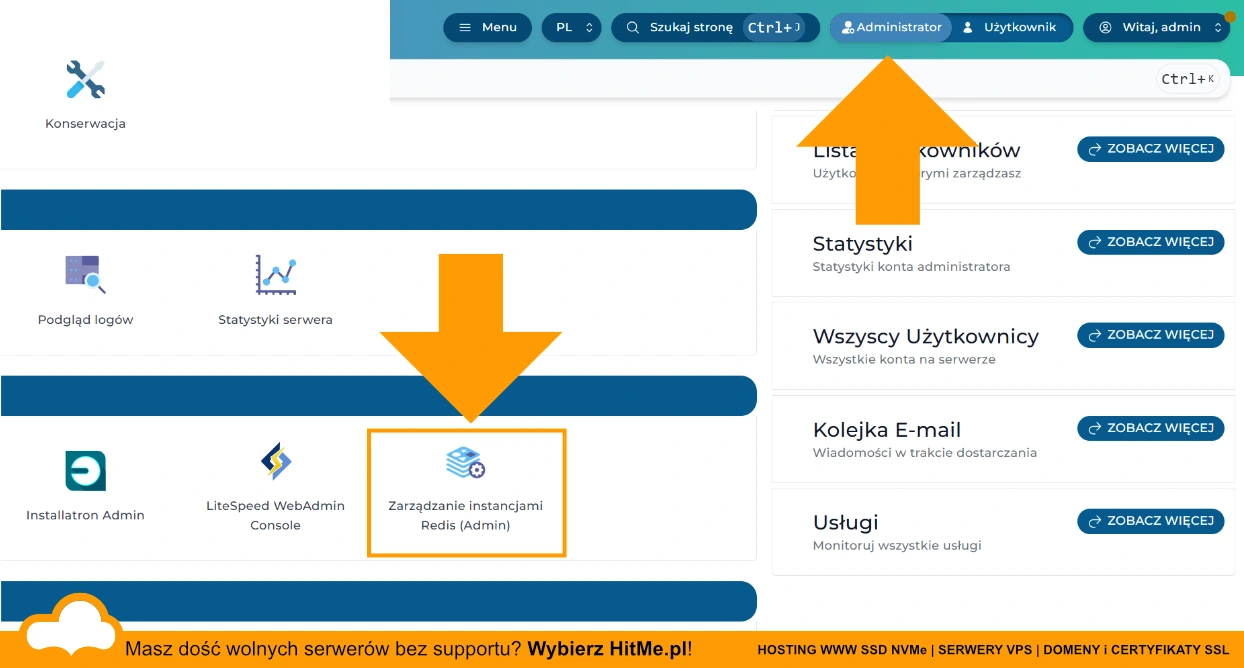 redis panel administratora