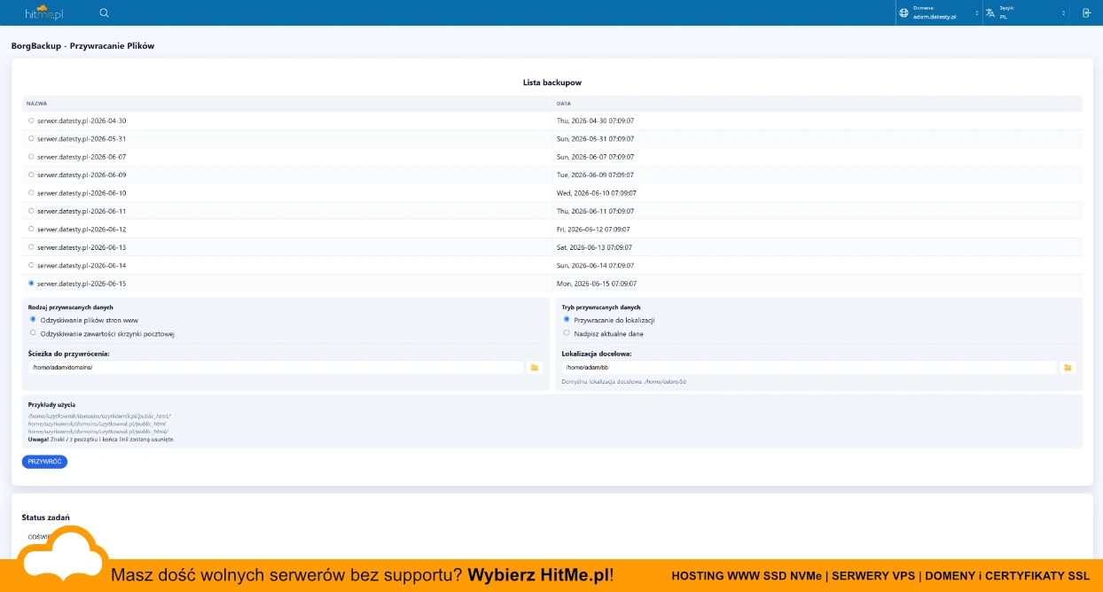 borgbackup lista kopii