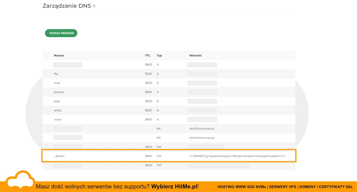 rekord dmarc directadmin