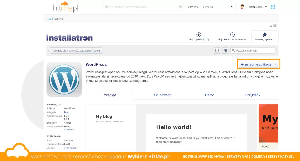 Wordpress instalacja