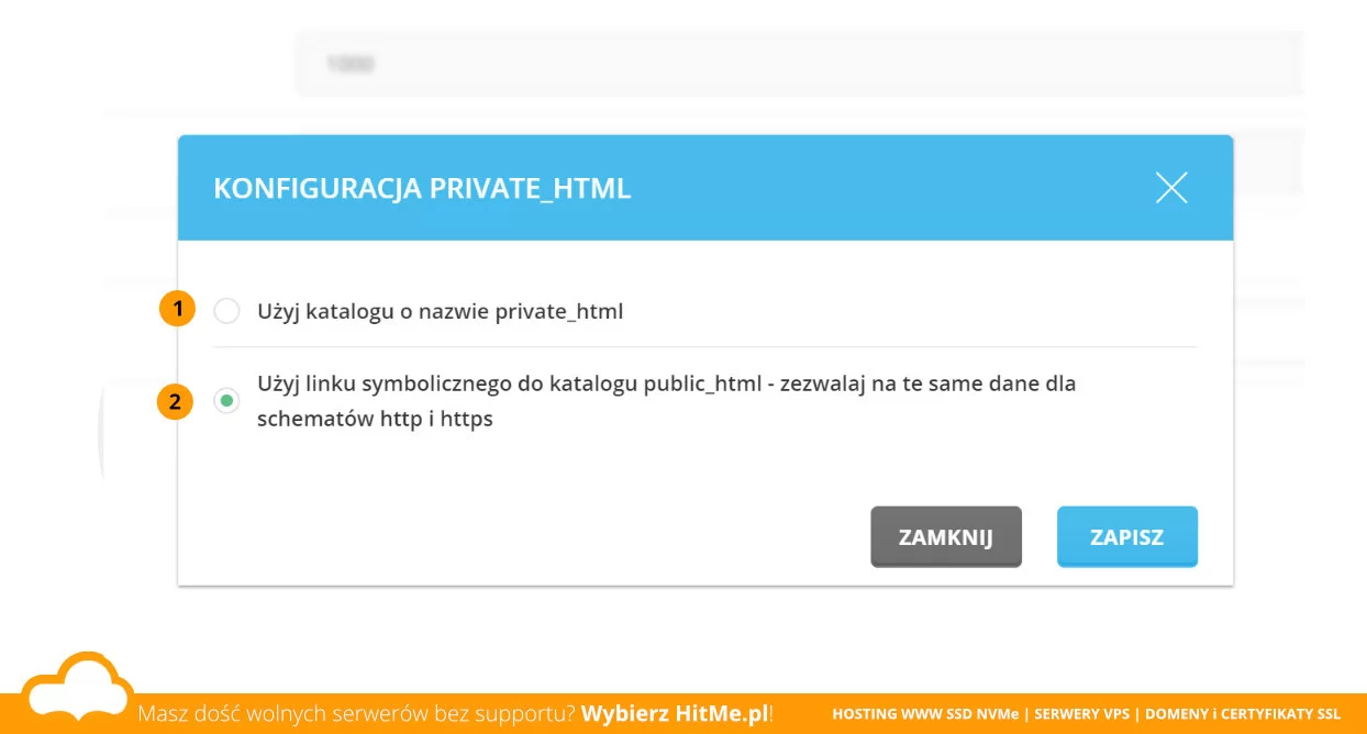 Opcje private html