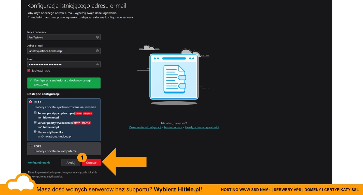 wykryj ustawienia email