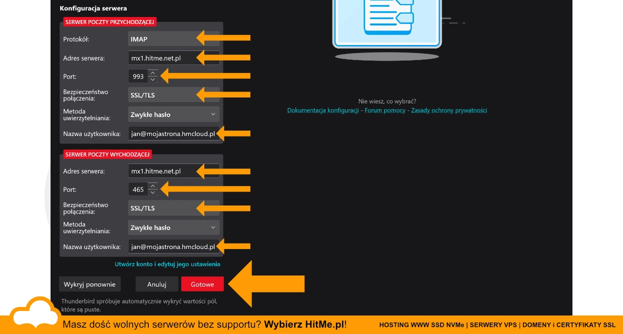konfiguracja ręczna email