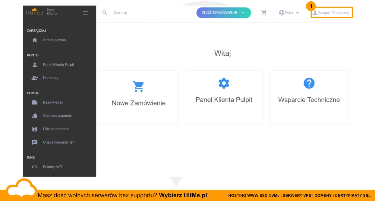 Panel Klienta logowanie